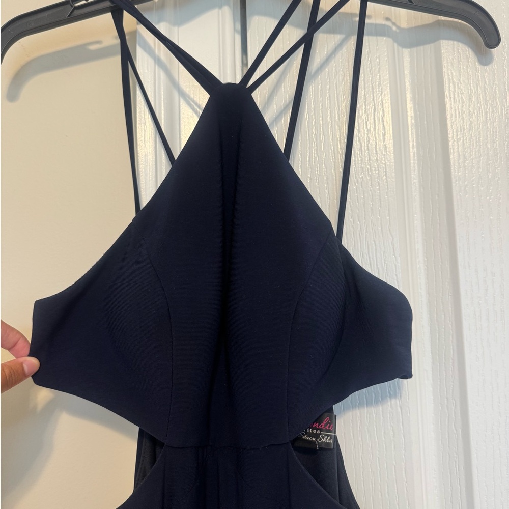 Elegant Navy Blue Strappy Dress